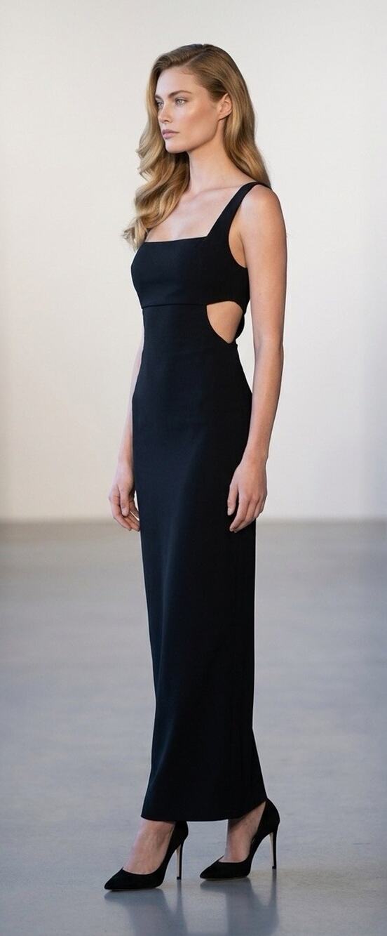 NWT Windsor Size S Black Cut Out Maxi Dress Formal Party Cocktail